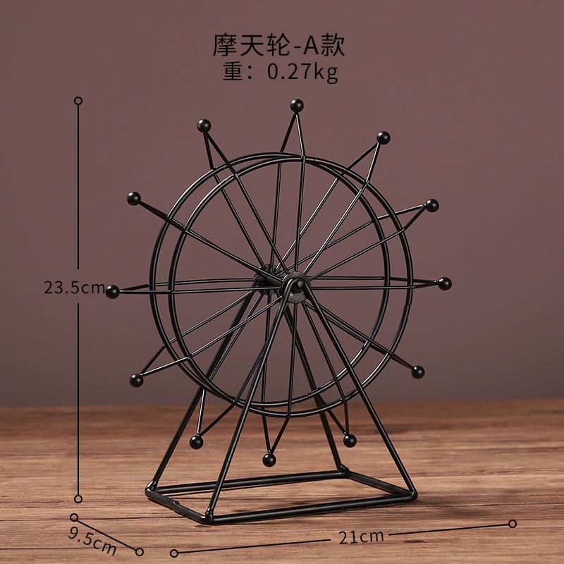 Nordic Iron Ferris Wheel Ornaments Creative Living Room Office Desktop Indoor TV Wine Cabinet Decoration Small Furnishings