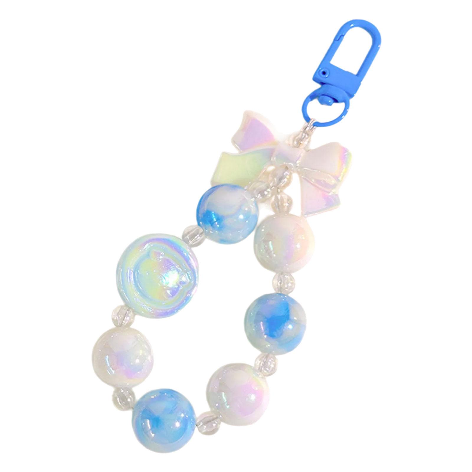 

Cute Pig Keychain With Calcium Tablet Distinctive Keychain Pendant Jewelry Stylish Beaded Bowknot Key Rings Adornment