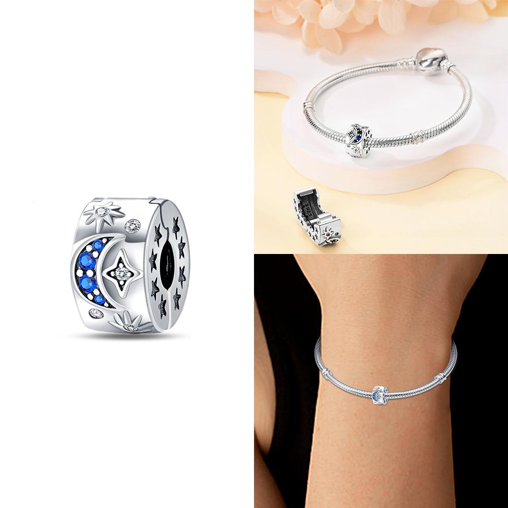 Charm Bead Charms copper Authentic Certified Blue Zircon Heart Bead Charms Jewellery Valentines Day Gift Diy Accessories Material