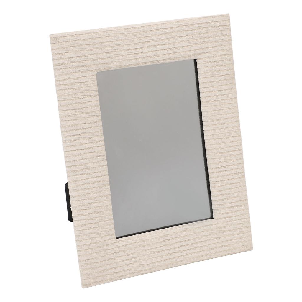 Picture Frame for Tabletop Display Leather Photo Frame for 6 Inch Photo Home Decor Unique Texture 8.5x4.7x6.5in Beige