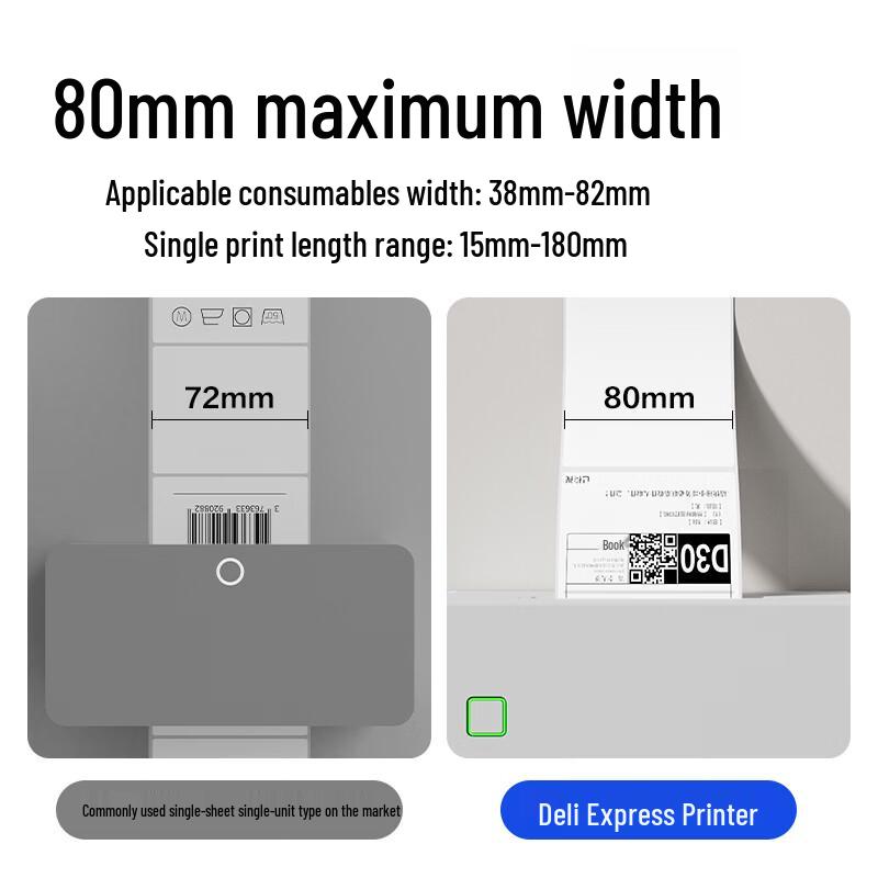 Deli GE389 Thermal Label Printer CN plug (adapter included)