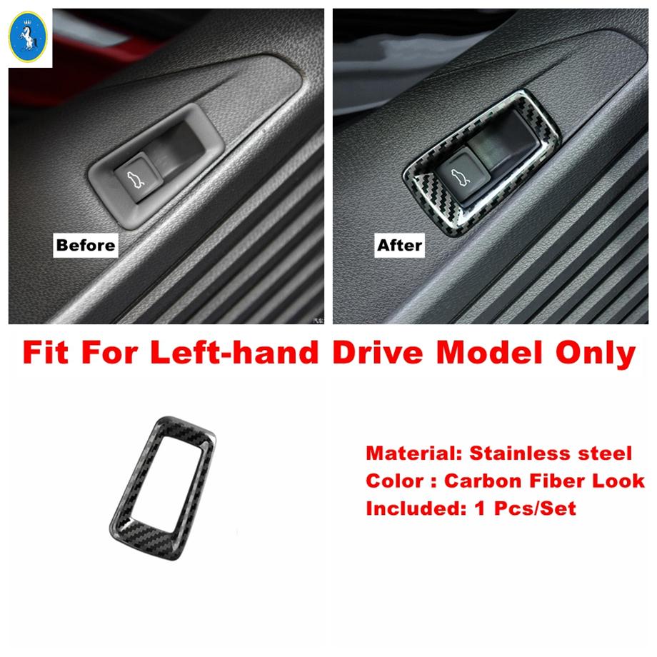 Carbon Fiber Interior Rear Air Outlet / Trunk Switch Button / Water Cup Frame Cover Trim Accessories For VW ID.4 ID4  - 2024 Trunk Switch Button