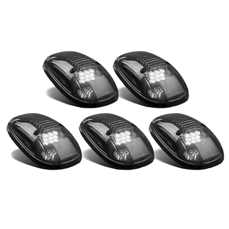 A03E-9 LED Car Cab Roof Marker Lights For Truck SUV LED DC 12V Black Smoked Lens White Lamp Car External Lights