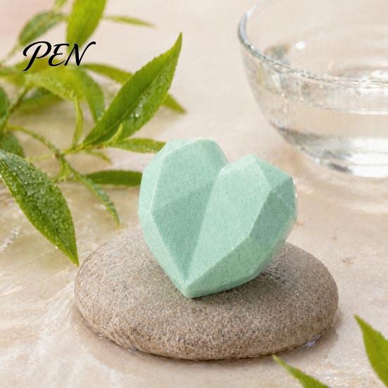 Spa Bath Bombs 80G Love Heart Bombs, Eucalyptus Green Tea Lavender Rose Moisturizing Scent, Essential Oils Fizzies Balls for Dry Skin Body Care