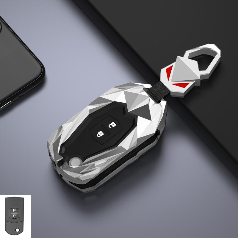 Zinc Alloy Car Key Case Cover Shell For Mazda 3 5 6 Series M6 RX8 MX5 2 3 Buttons Flip Key Protector Fob Bag Accessories