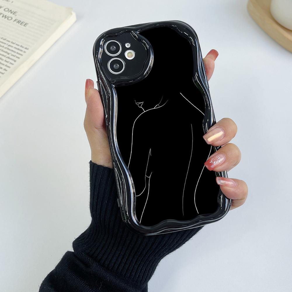Ae79 femme Framed Black Art Protective Phone Cases for Xiaomi Poco X5 F6 Redmi Note 13 12 11 Pro 13C 12C A3 Huawei Honor 90 Wave TPU Back Cover