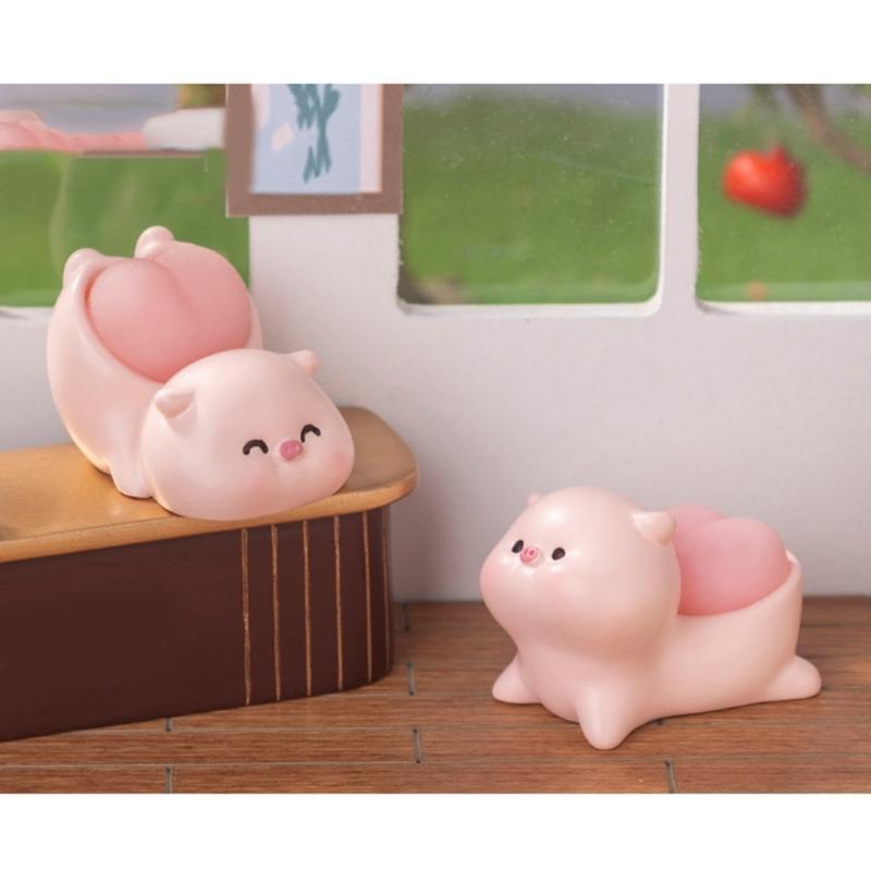 Whimsically Pig Sculpture Soft Butt Figurine Miniature Desk Ornamentation For Cute Decorations And Collectors Gift