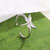 New Fashion Diamond Dragonfly 925 Sterling Silver Versatile Personalized Temperament Opening Rings R078