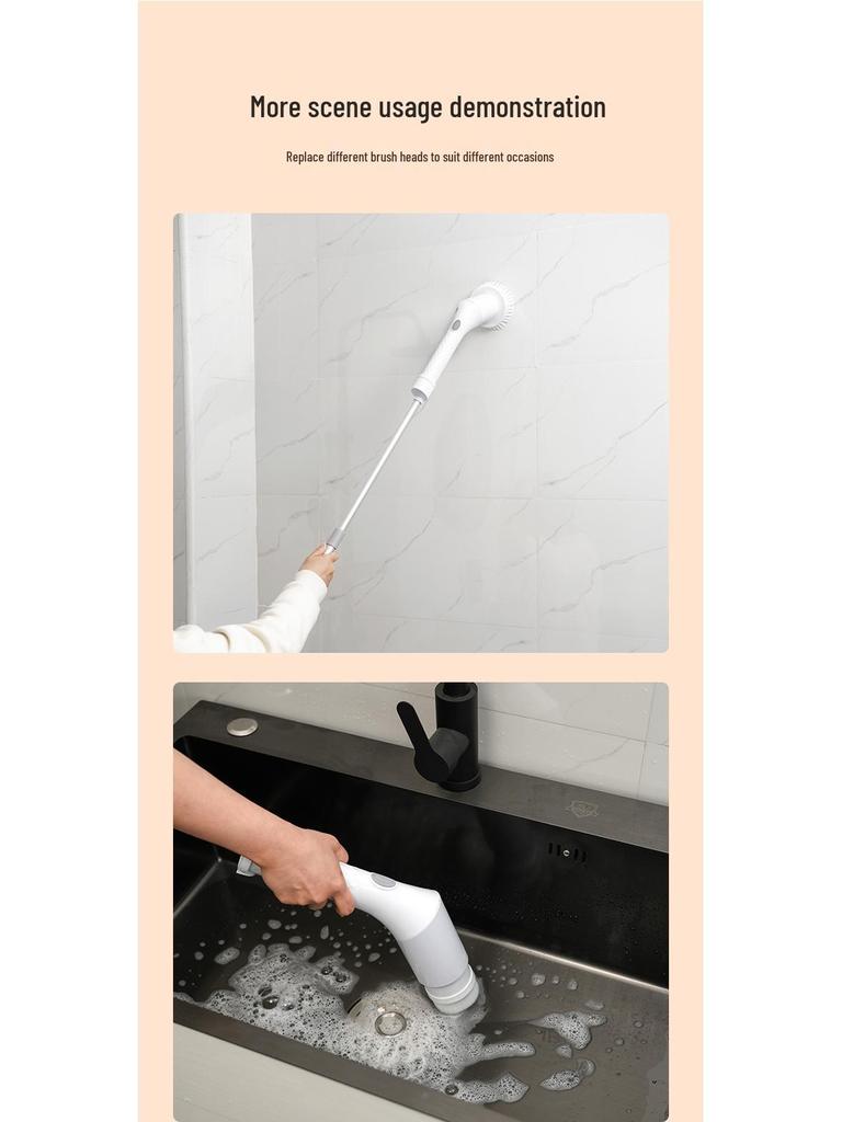 Telescopic Electric Rotating Elbow Cleaning Brush for Bathrooms