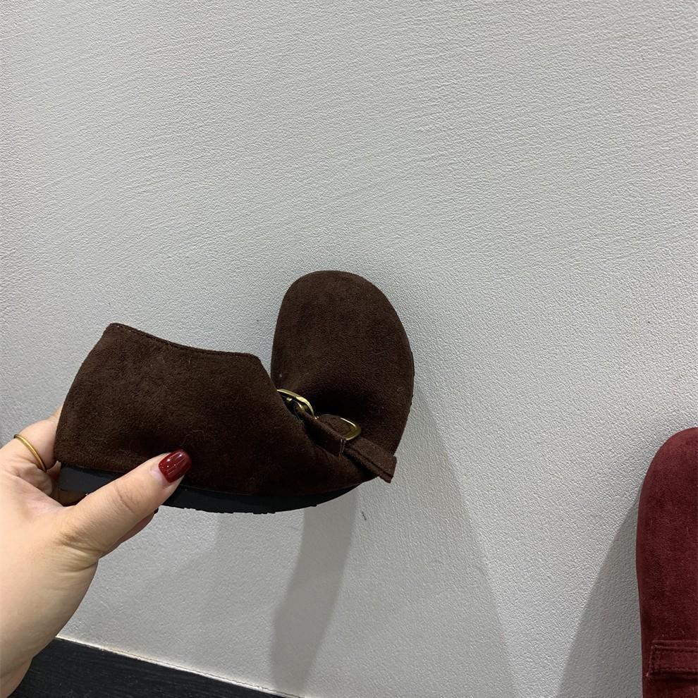 thick-soled soft-soled piled Birkenstocks, fluffy shoes, warm cotton shoes, snow shoes, single shoes