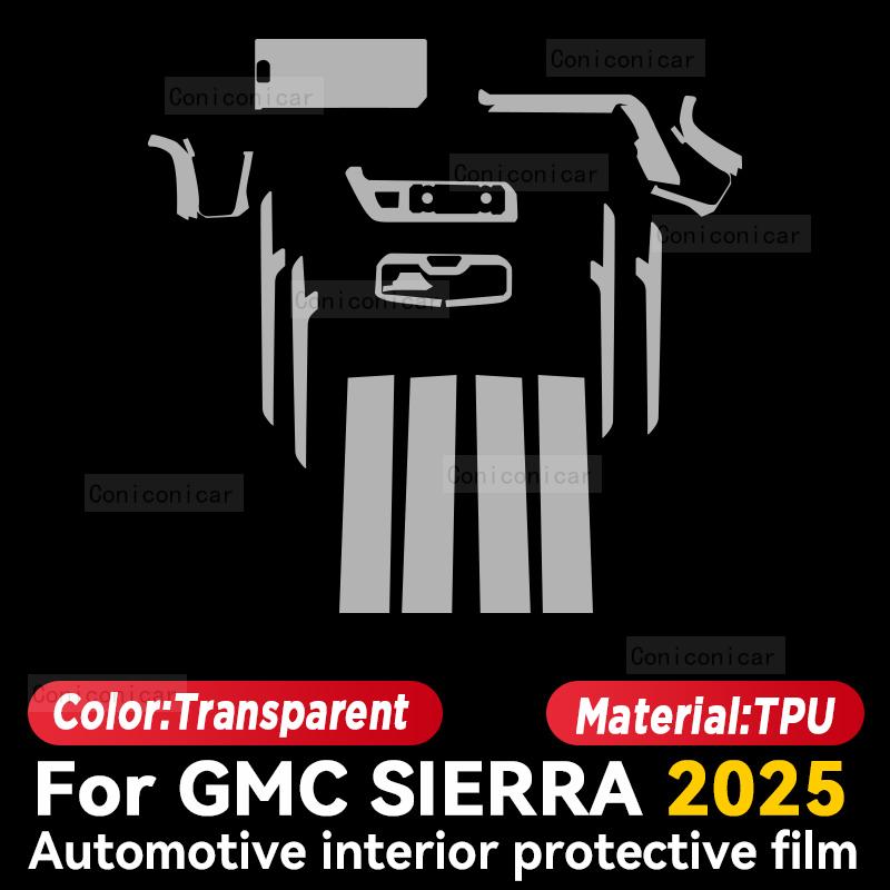 For GMC SIERRA 2025 Car Interior Center Console Instrument Dashboard Protective Cover Film Anti-scratch Sticker Accessories