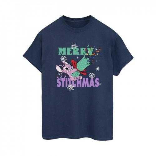 Lilo & Stitch Womens/Ladies Merry Stitchmas Cotton Boyfriend T-Shirt