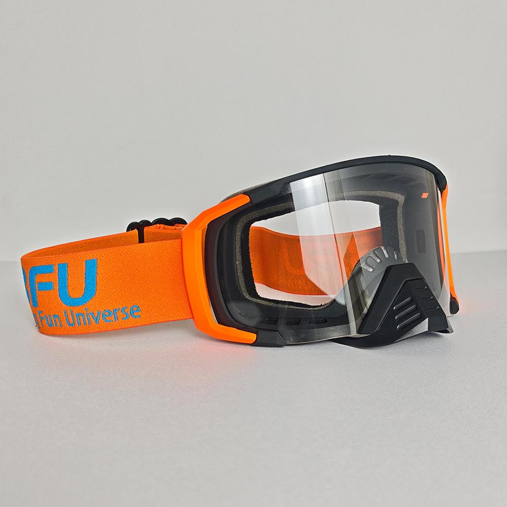 

Helmet goggles for adults, winter outdoor ski goggles, double-layer anti-fog ski goggles, children s protective goggles Orange-black transparent