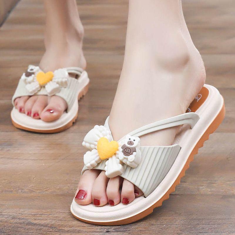 Woman Slippers Outside on Beach Sandals With Bow Platform Shoes for Women Designer Luxury Korea Style Pvc New Collection Slides
