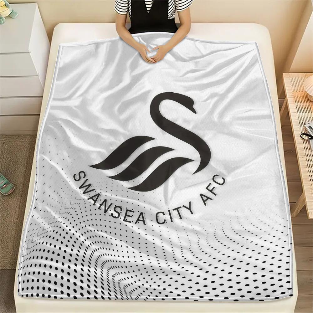 Swansea City AFC Flannel Blanket, High quality Comfortable for All Seasons, Home Decor, Warmth and Comfort 80cm x 120cm