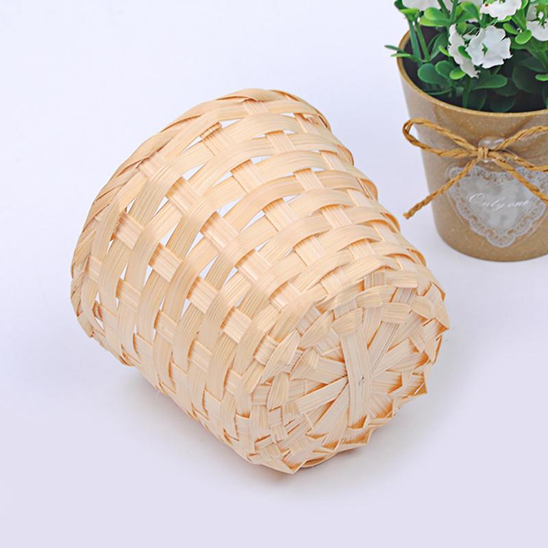Unique Hand-woven Flower Basket Household Retro Bamboo-woven Storage Basket For Sundries