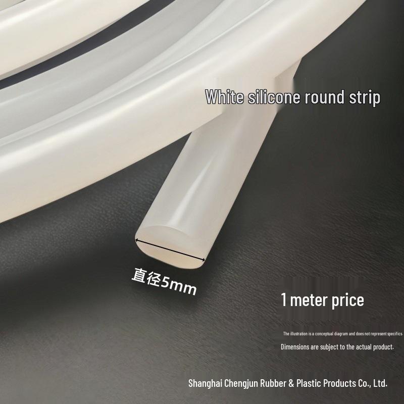 Silicone Round Bar Sealing Strip - Waterproof, Dustproof, High/Low Temperature Resistant, Wear-Resistant, Anti-Aging (White, Black, Red)