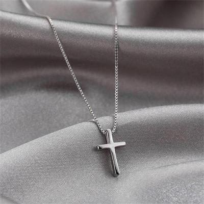 Snake Chain Silver Mini Charm Cross Necklace