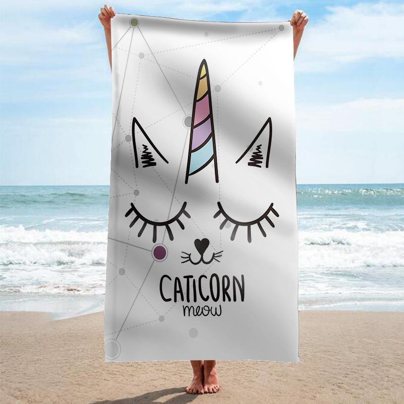Microfiber Unicorn Beach Towel Cute Animal Bath Towel Absorbent Towels for Pool Swim Bathroom Sport Girl Quick Dry Beach Blanket