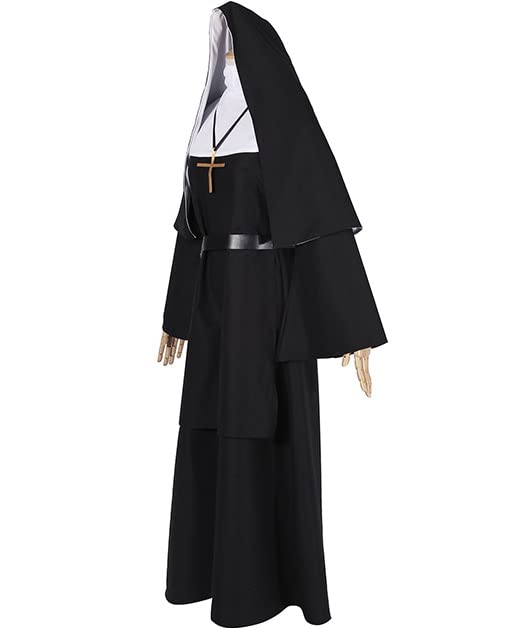 Midoriya Schwester Cosplay Kostüm aus The Conjuring, Nonnenkutte, Premium Qualität, Inklusive Kreuzkette, Größe 2XL