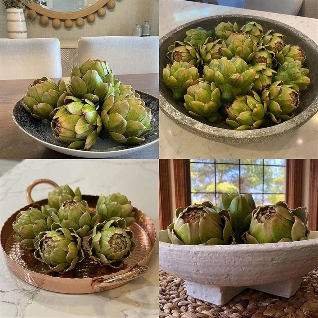 6-piece Set Of Artificial Artichoke Vegetables And , Suitable For Home Wedding Table Decoration (green)