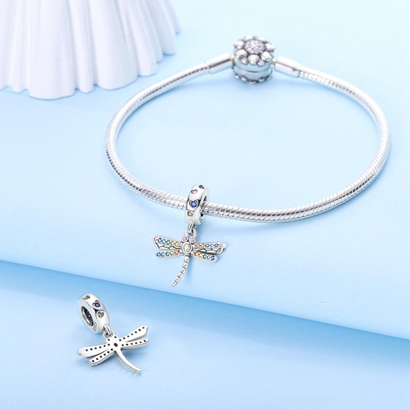 Charms Original Copper Summer Colored Zircon Butterfly Insect Beads Fit Bracelet Women Jewelry Diy Gift Accessory