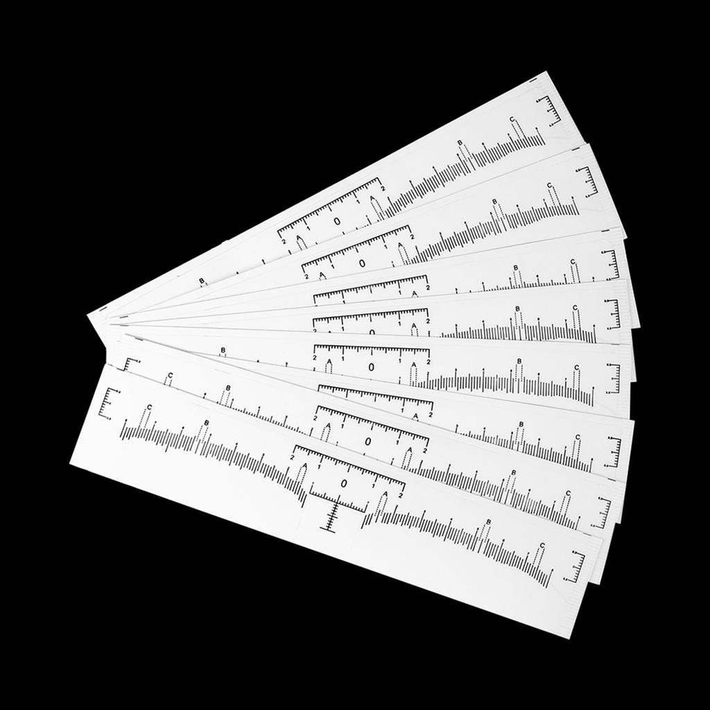 50 Disposable Eyebrow Ruler Stickers, Makeup Measuring Tools for Traveling Makeup Artists