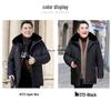 Men's Mid-Length Winter Jacket with Fleece Lining – Warm Down Cotton Coat for Middle-Aged and Elderly Dads