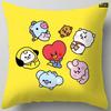 Cartoon Bt21 Cushion Cover Decorative Soft Pillow Case Sofa Car Protector Throw