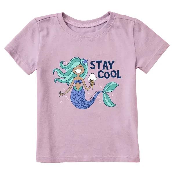 Life is Good. Toddler Stay Cool Mermaid Short Sleeve Crusher Tee, Violet Purple 3XL