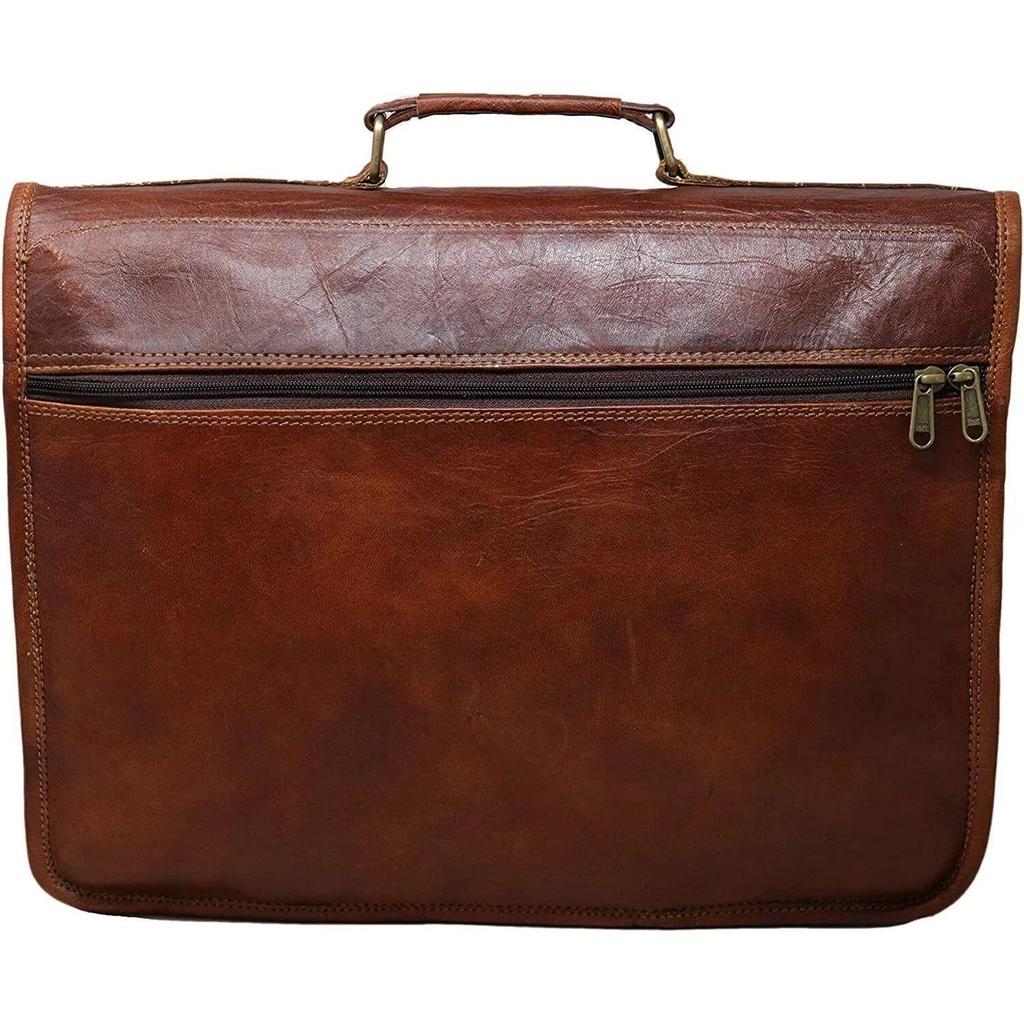 Leather Men's Messenger Shoulder MacBook Air Laptop Bag Briefcase Vintage