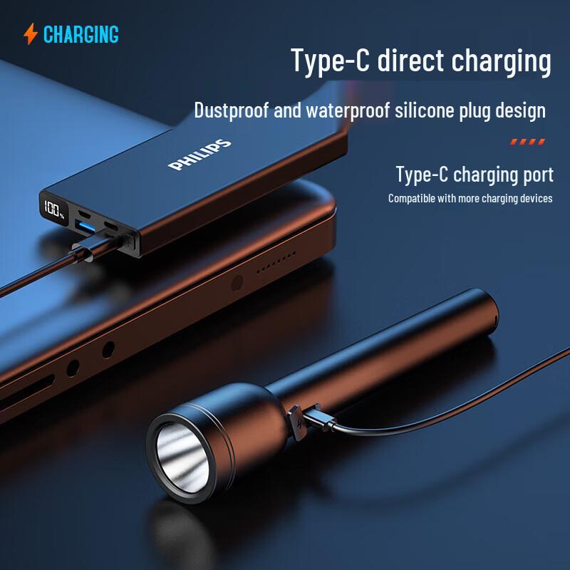 Philips SFL1256 Type-C Rechargeable LED Flashlight