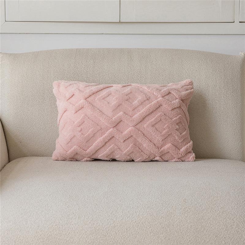 New Sofa Pillow Shu Cotton Velvet Rice Pattern Living Room Sofa Decorative Waist Pillow Case Home Pillow Case