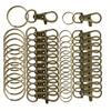 60 Pieces Metal Swivels Lobster Claw Clasp Hook With Flat Key Rings for Keychain Jewelry Making Accessories