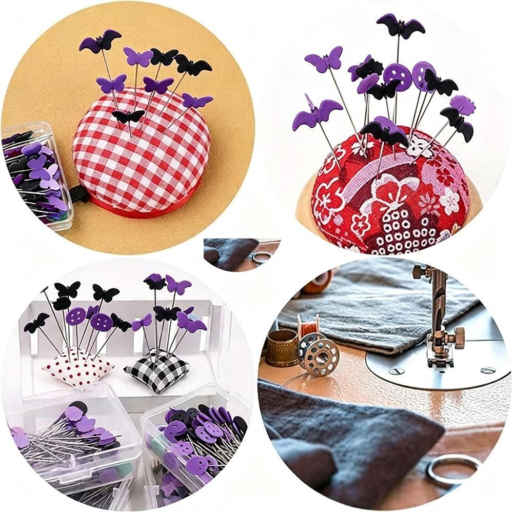 50/100Pcs Reusable Halloween Bat Sewing Needle Cartoon Embroidery Patchwork Pins Patchwork Craft