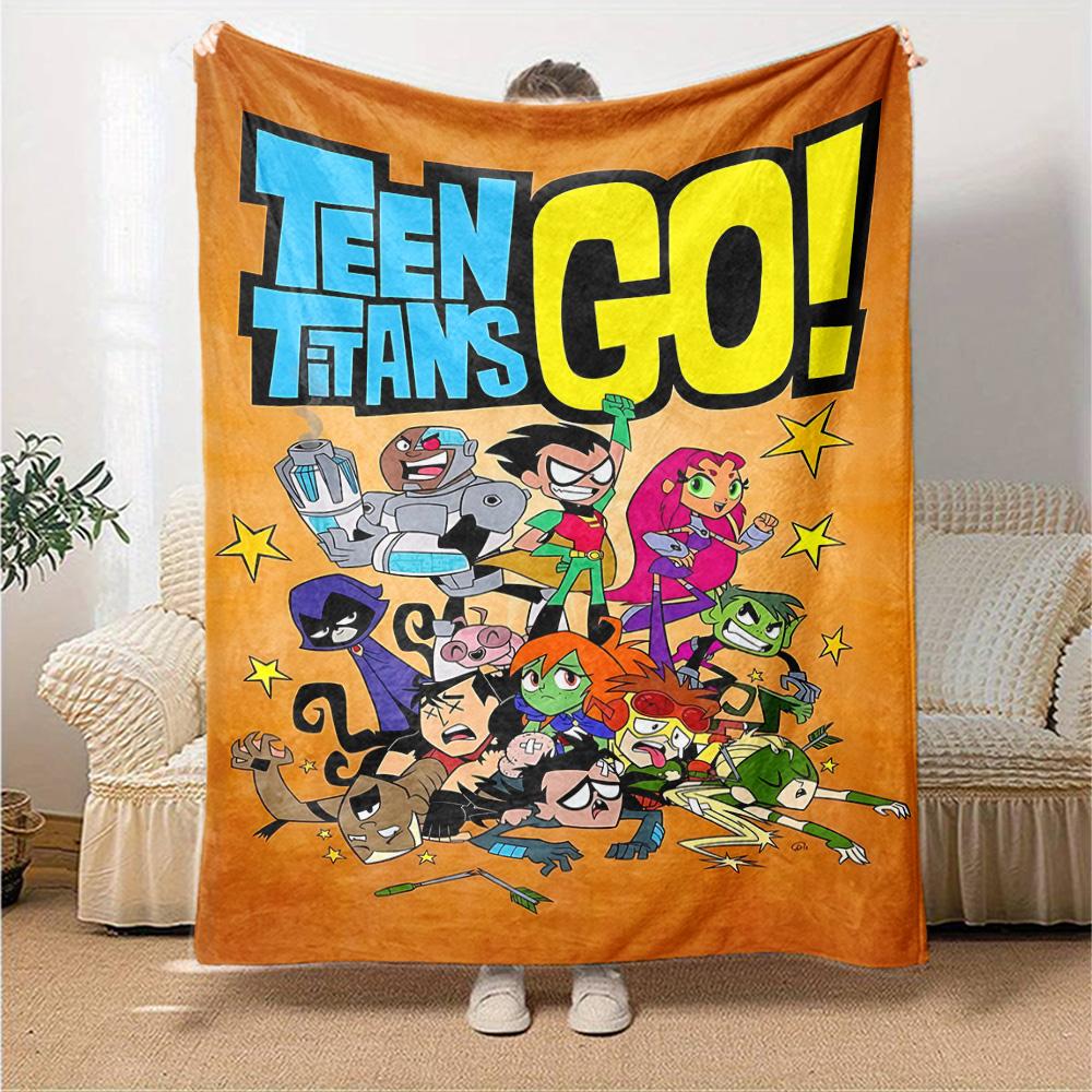 Teen Titans Go Adventure Flannel Blanket Super Soft Warm Cozy Blanket For Sofa Bed Office Travel Allseason Home Decor Gift