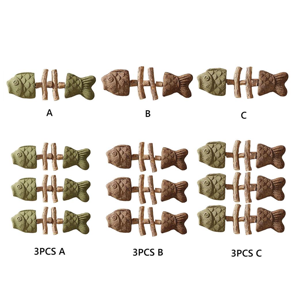 Funny Fish Bone Cat Chew Toy Wooden Teeth Cleaning Stick Cats Dental Toy for Dental Care Feline Toothbrush Alternative