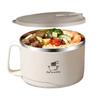 Large Capacity Stainless Steel Salad Bowl Filterable Design Lid Ramen Bowl  Dormitories