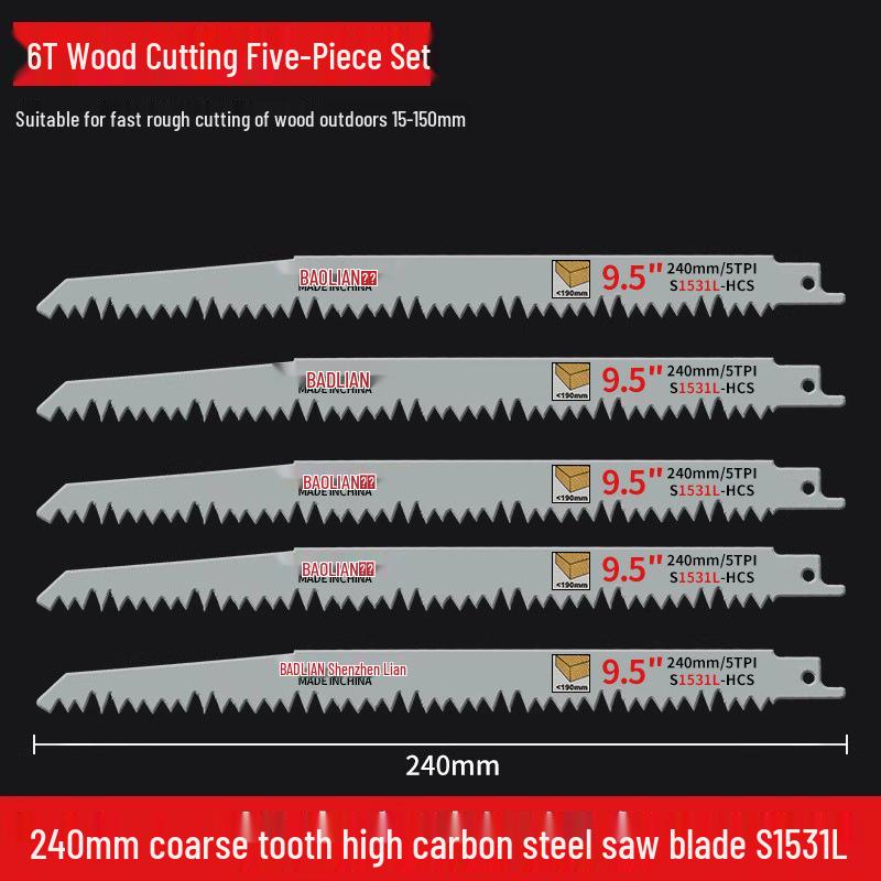 Pânză de ferăstrău reciproc versatilă - Ideală pentru metal, lemn, plastic și aluminiu cu dinți grosieri și fini, extinsă pentru ferăstraie electrice