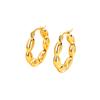 Elegant Geometric Olive Design Stainless Steel Hoop Earrings for Women - Retro Smooth Titanium Steel Jewelry Ear Clips