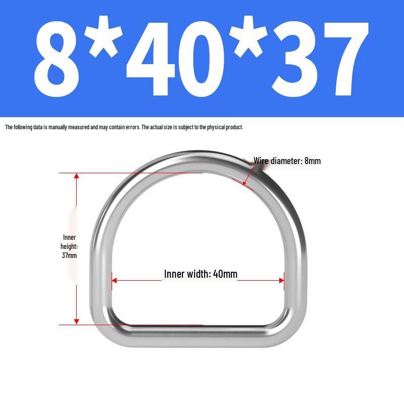 304 Stainless Steel D-Shaped Semi-Circular Buckle for Clothing, Luggage, Hat, DIY Accessories.