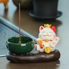 Creative Lucky Cat Incense Holder and Burner Plate for Indoor Decoration