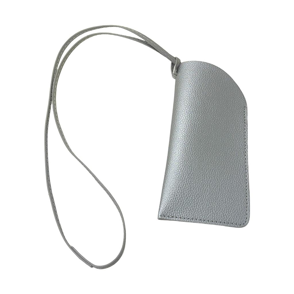 Portable Slim Eyeglasses Pouch Soft Sunglasses Bag Fashion Accessory for Trendy Men and Women with Necklace Strap