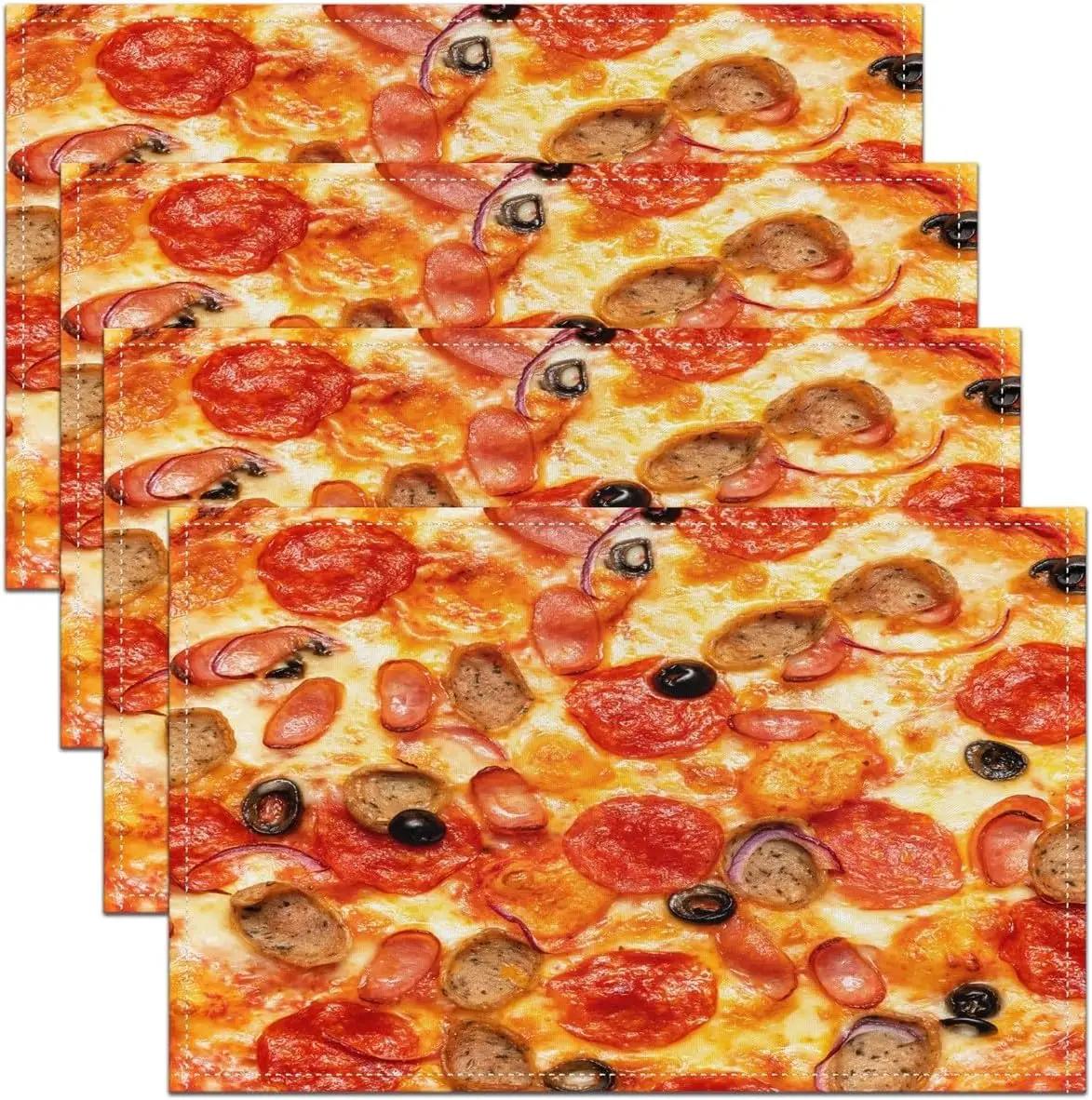 

1PC Pizza Placemat for Kitchen Dining Table Pizza Placemats Giant Funny Food Table Place Mats 1PC 30x45CM