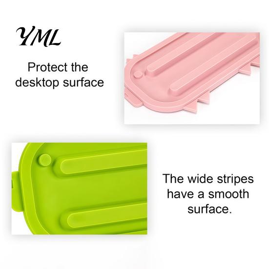 Non-slip Spatula Rest Silicone Pot Lid Holder, Cute Pig Shaped, Non Slip Heat Resistant Mat Chopping Board Storage Stand with Drain Grooves,