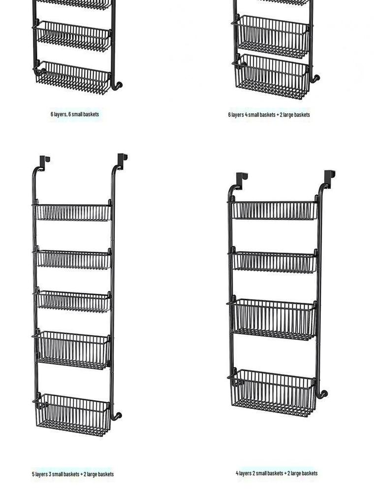 No-Drill Door Hanging Basket Organizer - Multi-Layer Storage Rack for Bathroom