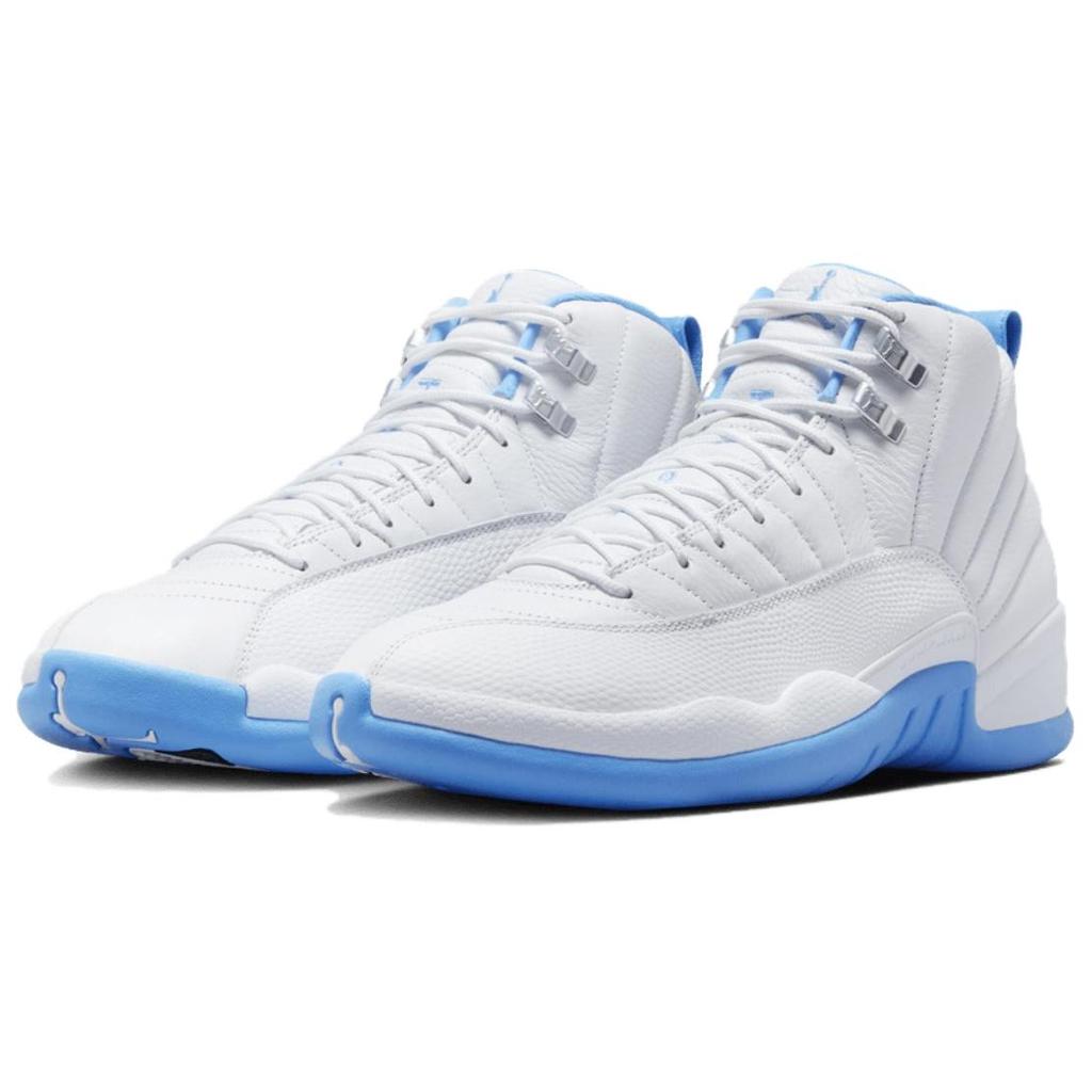 Кросівки чоловічі Air Jordan 12 Retro Melo 2025 Білі Університетсько-сині Металево-сріблясті CT8013-112
