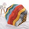 1pc Abstract Waves Adventure Auto Open/close, 8-Rib Iron Frame, Compact Folding Cute Umbrella All-Season Portable Umbrella for Travel 045