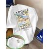 Tricou pentru Bărbați cu Elementul Clasic „LA DOLCE VITA” în Armonie cu Tendințele, Exprimând Admirație pentru Călătoriile în Italia!