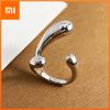 925 Sterling Silver Rings for Women Couple Minimalist Handmade Simple Big Line Ring Fine Jewelry Gift Prevent Allergy